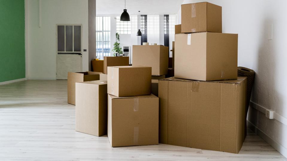 Packed Moving Boxes